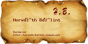 Horváth Bálint névjegykártya